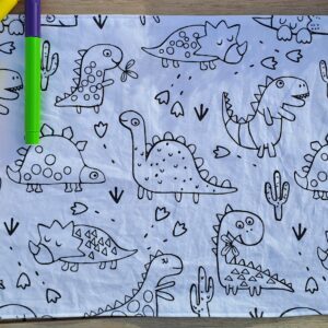 Feuille de coloriage lavable - Dinosaures