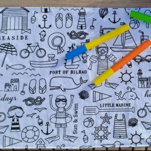 Feuille de coloriage lavable – Plage