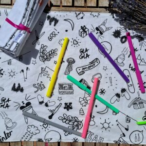 Feuille de coloriage lavable – Ski