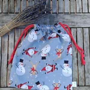 Pochon paquet cadeau – bonhomme de neige