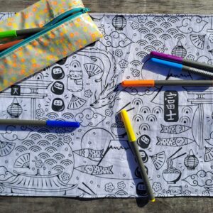 Feuille de coloriage lavable – Japon